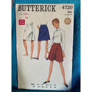 Butterick Pattern 4720 skirt skort 25" waist